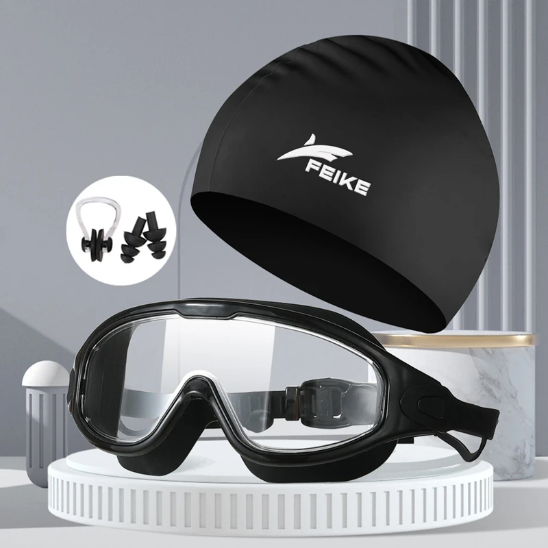 Large Frame Swimming Goggles for Women Men, Anti Fog Anti UV Swim Glasses with earplugs nose clips cap, Silicone Goggle
Large Frame Swimming Goggles for Women Men, Anti Fog Anti UV Swim Glasses with earplugs nose clips cap, Silicone Goggle