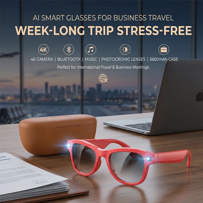 AI Smart Glasses Sports HD Camera Bluetooth Call Voice Assistant Outdoor Photochromic Sunglasses Charging Case Eyeglasses
AI Smart Glasses Sports HD Camera Bluetooth Call Voice Assistant Outdoor Photochromic Sunglasses Charging Case Eyeglasses
