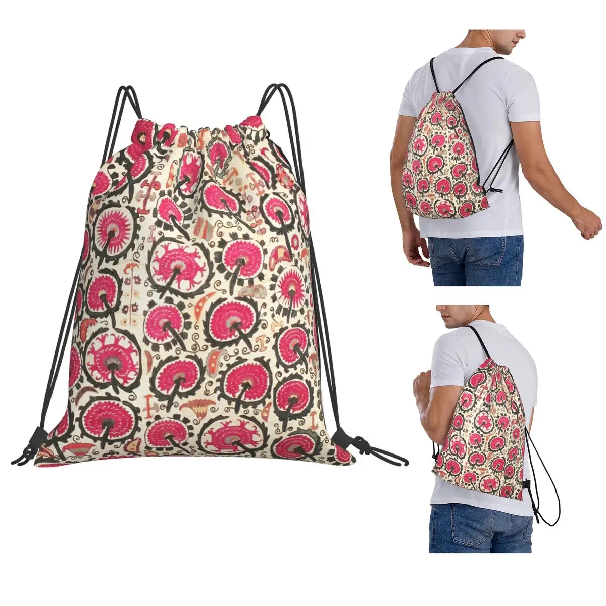 Vintage Bohemian Suzani Uzbekistan Backpacks Multi-function Drawstring Bags Sports Bag Book Bags for Man Woman School
Vintage Bohemian Suzani Uzbekistan Backpacks Multi-function Drawstring Bags Sports Bag Book Bags for Man Woman School