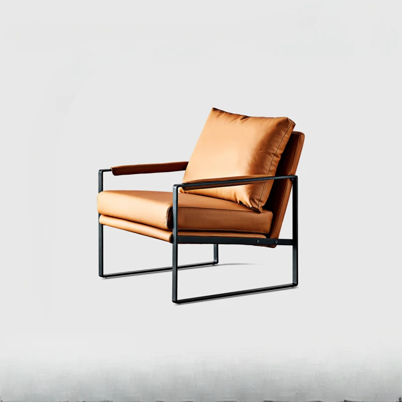 Nordic luxury single person sofa chair designer lounge chair living room chair single chair orange leather sofa
Nordic luxury single person sofa chair designer lounge chair living room chair single chair orange leather sofa