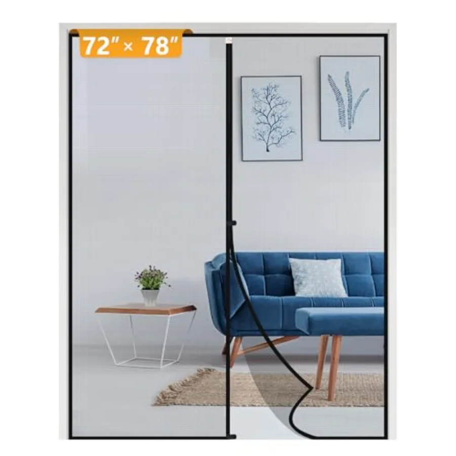 Magnetic Screen Door fits 72"x78" Doors, Screen Size 74"x79" High-Density Fiberglass Mesh with Powerful Magnets and Windproof H
Magnetic Screen Door fits 72"x78" Doors, Screen Size 74"x79" High-Density Fiberglass Mesh with Powerful Magnets and Windproof H