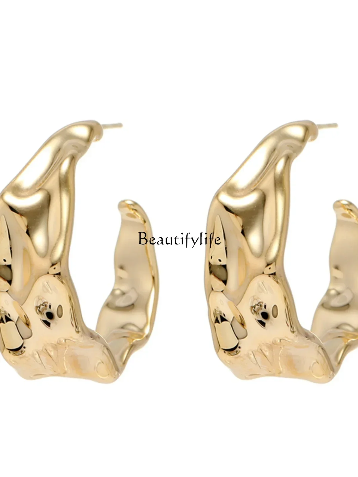 Premium pleated metal cold wind niche earrings temperament personalized earrings
Premium pleated metal cold wind niche earrings temperament personalized earrings