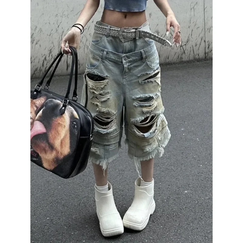 American Retro Washed Distressed Ripped Jeans Women High Street Hot Girl Loose Straight Wide Leg Pants Streetwear Trousers
American Retro Washed Distressed Ripped Jeans Women High Street Hot Girl Loose Straight Wide Leg Pants Streetwear Trousers