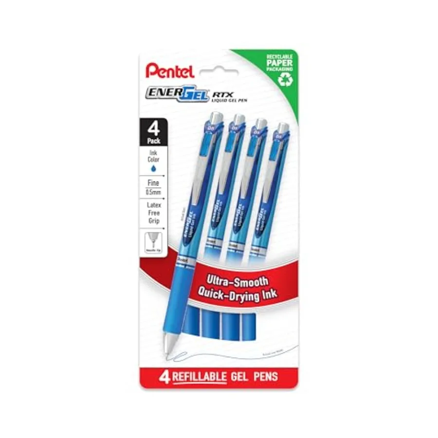 EnerGel RTX Liquid Gel Pens, Needle Tip, Fine 0.5mm,Ink, 4-pk (BLN75PF4C
EnerGel RTX Liquid Gel Pens, Needle Tip, Fine 0.5mm,Ink, 4-pk (BLN75PF4C