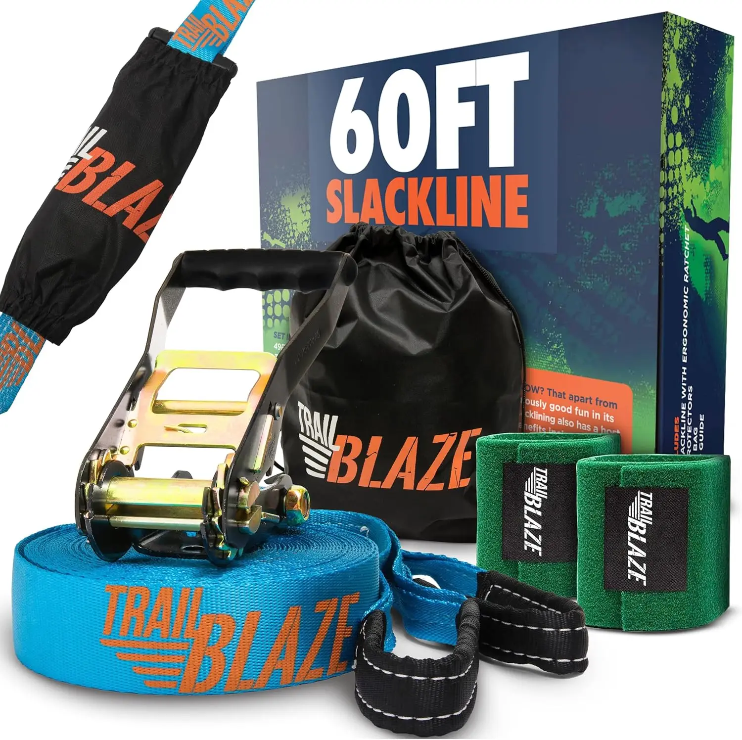 Complete Ninja Slackline Kit - 60ft Long Slack Line for Backyard Kids & Adults with Ratchet Straps, Wider Tree Protectors, Carry
Complete Ninja Slackline Kit - 60ft Long Slack Line for Backyard Kids & Adults with Ratchet Straps, Wider Tree Protectors, Carry