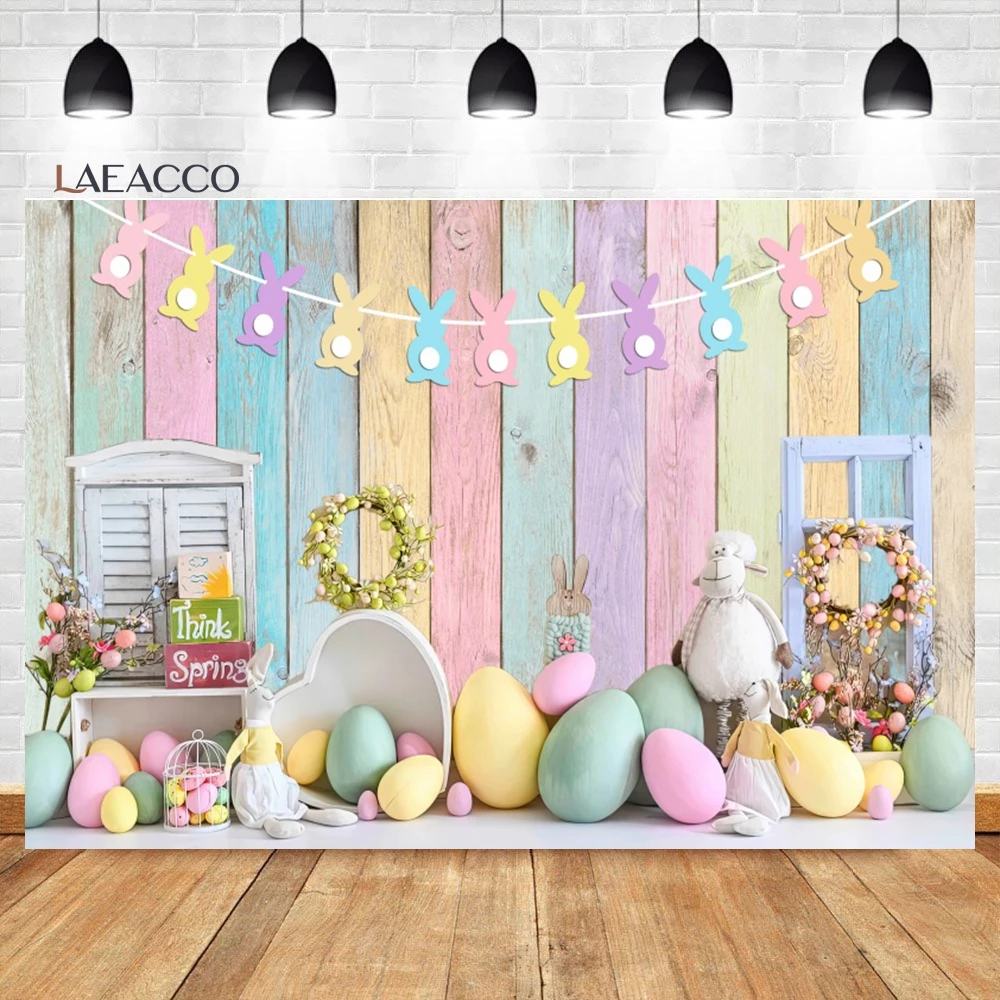 Laeacco Easter Photography Backdrop Spring Rustic Colorful Wooden Boards Bunny Eggs Flowers Kids Birthday Portrait Background
Laeacco Easter Photography Backdrop Spring Rustic Colorful Wooden Boards Bunny Eggs Flowers Kids Birthday Portrait Background