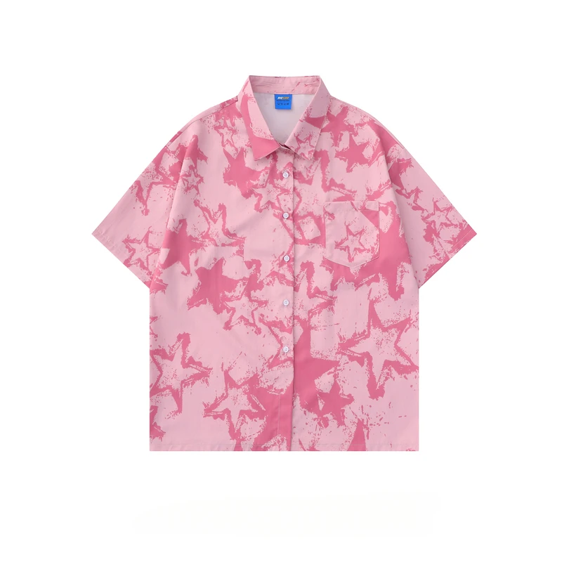 Men's Summer Star Printed Short-sleeved Floral Shirts Trendy Brand Street Loose Casual Versatile Couple Single-breasted Blouse
Men's Summer Star Printed Short-sleeved Floral Shirts Trendy Brand Street Loose Casual Versatile Couple Single-breasted Blouse