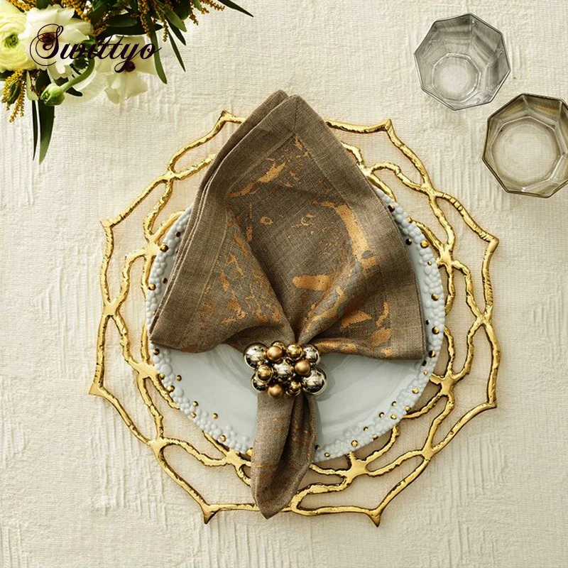 13in Flower Hollow Gold Charger Plate Plastic Decorative Service Tray Wedding Party Table Place Settings Bridal Shower Decor
13in Flower Hollow Gold Charger Plate Plastic Decorative Service Tray Wedding Party Table Place Settings Bridal Shower Decor