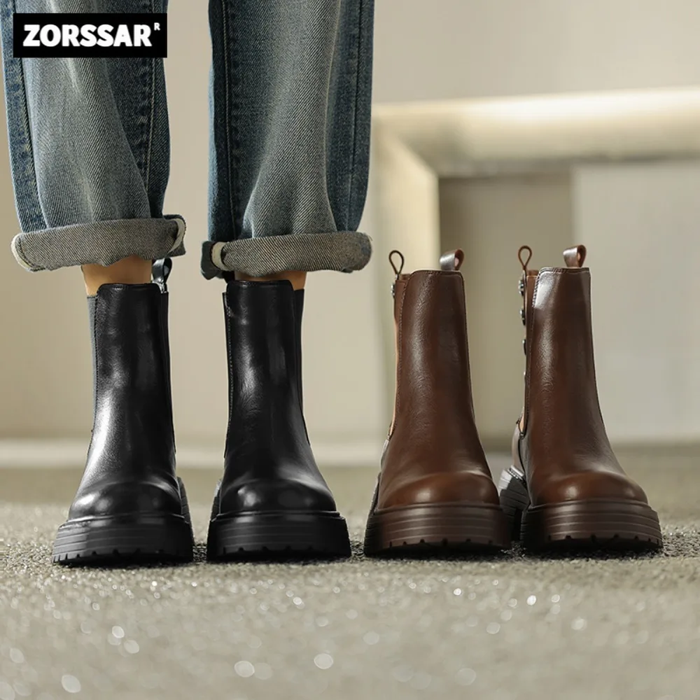 Platform Chelsea Women Ankle Boots Low Heel Shoes 2024 Female Stylish Genuine Leather Modern Boots Winter Warm Plush Woman Shoes
Platform Chelsea Women Ankle Boots Low Heel Shoes 2024 Female Stylish Genuine Leather Modern Boots Winter Warm Plush Woman Shoes