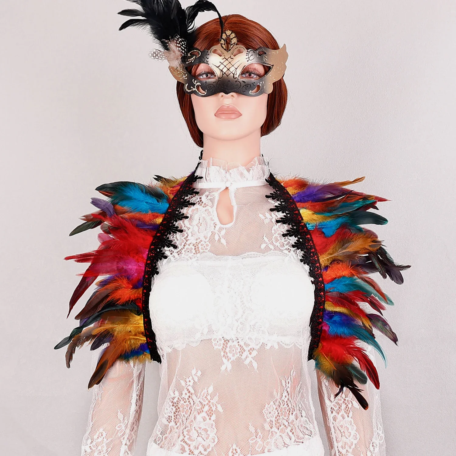 Feather Shoulder Wrap Lace Collar Halloween Dress up Costume Props For Women, Ideal choice for Gifts
Feather Shoulder Wrap Lace Collar Halloween Dress up Costume Props For Women, Ideal choice for Gifts