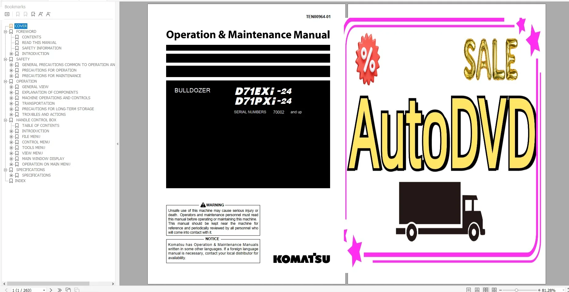 Dozers AutoDVD Komatsu 2022 3,07 ГБ PDF По руководство магазина, обслуживание оператора и схема схемы
Dozers AutoDVD Komatsu 2022 3,07 ГБ PDF По руководство магазина, обслуживание оператора и схема схемы