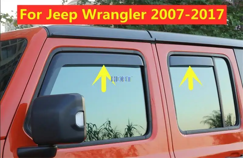 Car Styling Side Window Wind Deflectors Vent Visors Sun Wind Rain Guard Shield For Jeep Wrangler 2007-2022 Protector Accessories
Car Styling Side Window Wind Deflectors Vent Visors Sun Wind Rain Guard Shield For Jeep Wrangler 2007-2022 Protector Accessories
