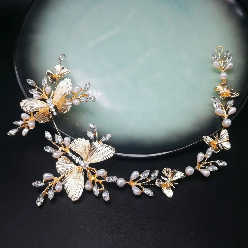 Flower Bridal Butterfly Headband Pearl Beads Luxury Rhinestone Headdress Sweet Crown Hairband Wedding Crystal Headwear
Flower Bridal Butterfly Headband Pearl Beads Luxury Rhinestone Headdress Sweet Crown Hairband Wedding Crystal Headwear