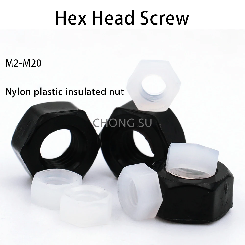 100/50/20/10/5Pcs White Black Plastic Nylon Hex Nut M2 M2.5 M3 M4 M5 M6 M8 M10 M12 M14 M16 M18 M20 Hexagon Insulated Nuts DIN934
100/50/20/10/5Pcs White Black Plastic Nylon Hex Nut M2 M2.5 M3 M4 M5 M6 M8 M10 M12 M14 M16 M18 M20 Hexagon Insulated Nuts DIN934