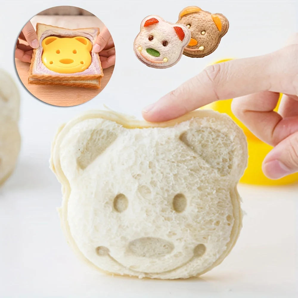 1pcs Single cartoon bear shaped sandwich mold, food grade safe material. Creative bread cutting tool, perfect for making fun kids breakfast and snacks.
1pcs Single cartoon bear shaped sandwich mold, food grade safe material. Creative bread cutting tool, perfect for making fun kids breakfast and snacks.