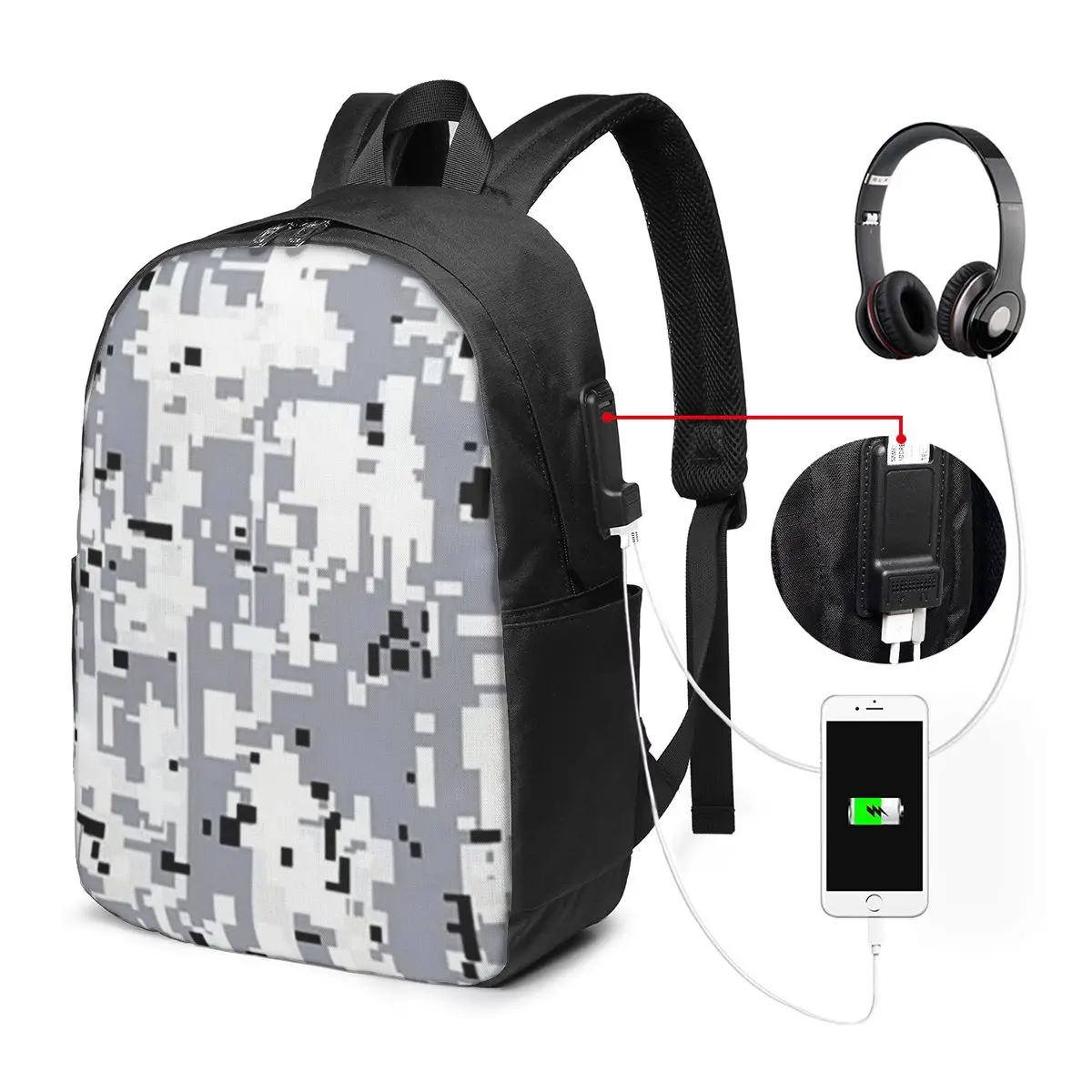 Black And White Camouflage Backpack Travel Notebook Bag Computer College Student School Bag Laptop Shoulder Bags for Men Women
Black And White Camouflage Backpack Travel Notebook Bag Computer College Student School Bag Laptop Shoulder Bags for Men Women