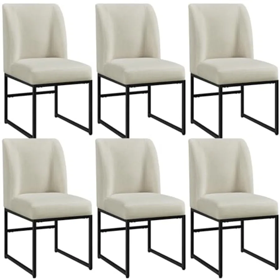 Upholstered Dining Chairs Set of 6 for Dining Room Living Room Restaurant Beige Fabric Mid-Back Padded Seat with Metal Legs Arm
Upholstered Dining Chairs Set of 6 for Dining Room Living Room Restaurant Beige Fabric Mid-Back Padded Seat with Metal Legs Arm