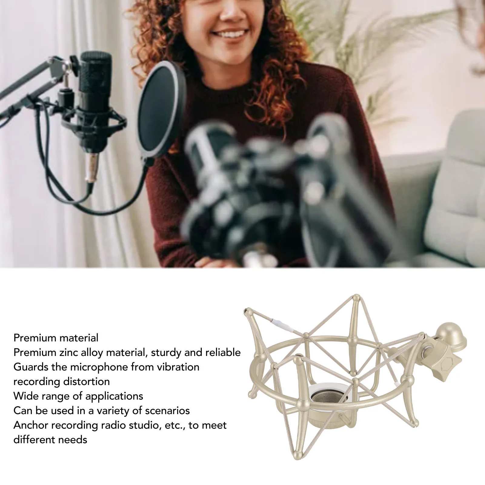 Амортизирующее крепление для микрофона, зажим из цинкового сплава, противоударное, противоскользящее, простая установка, профессиональное амортизирующее крепление для микрофона для радио для студии
Амортизирующее крепление для микрофона, зажим из цинкового сплава, противоударное, противоскользящее, простая установка, профессиональное амортизирующее крепление для микрофона для радио для студии