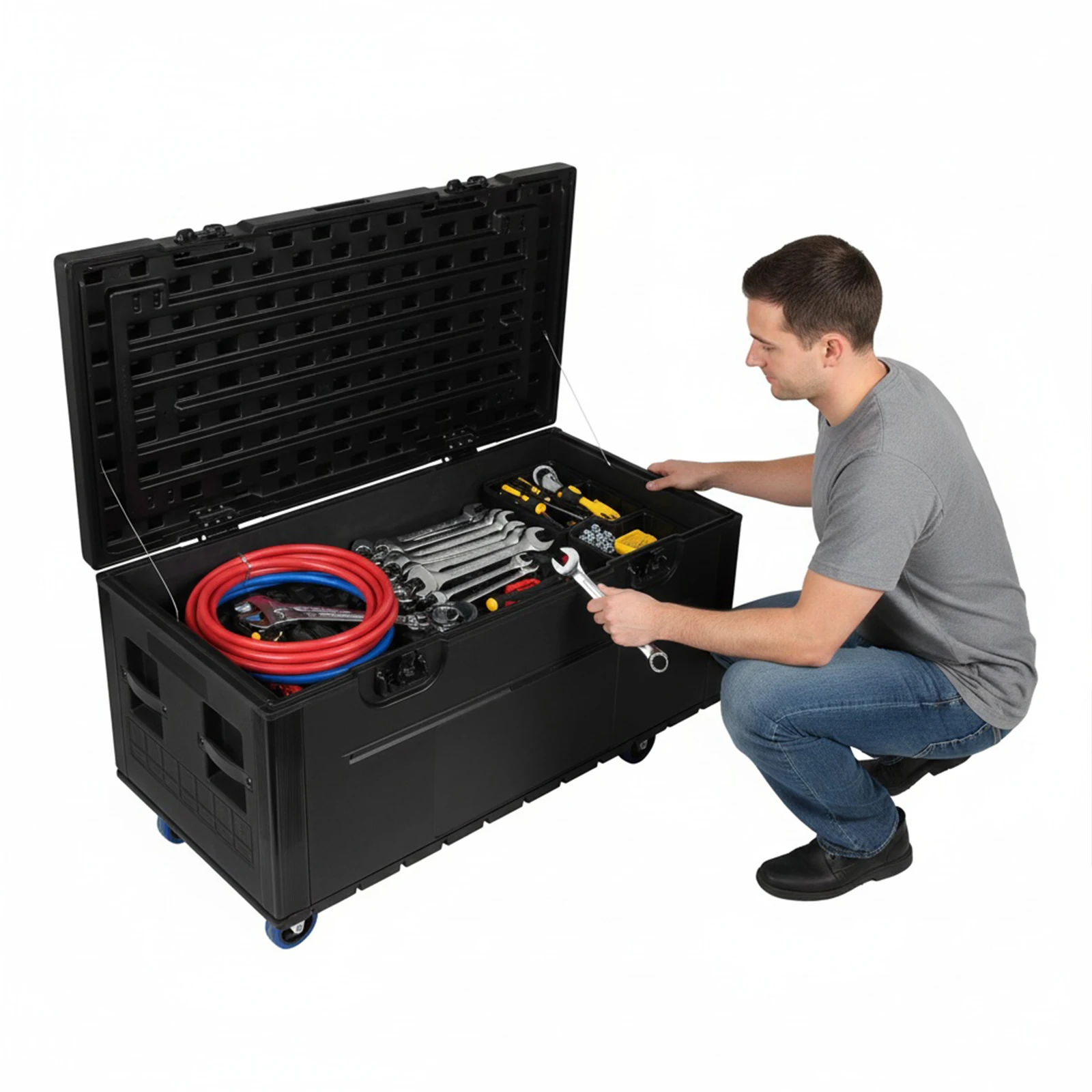 Utility Road Trunk Case with Handle and Wheels Universal Utility Flight Case for DJ Equipment Storage Transport Touring
Utility Road Trunk Case with Handle and Wheels Universal Utility Flight Case for DJ Equipment Storage Transport Touring