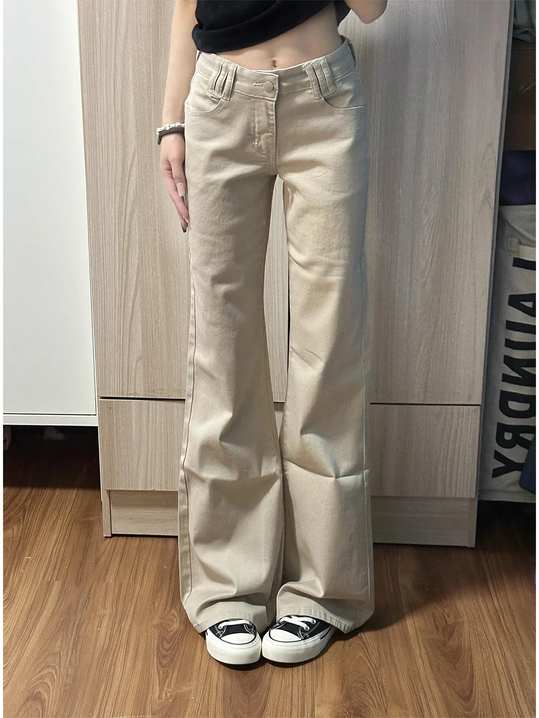 Slimming High Waist Washed Khaki Denim Jeans Women's Bf Lazy Style Retro Hoof Pants Straight Leg American Style Jeans
Slimming High Waist Washed Khaki Denim Jeans Women's Bf Lazy Style Retro Hoof Pants Straight Leg American Style Jeans