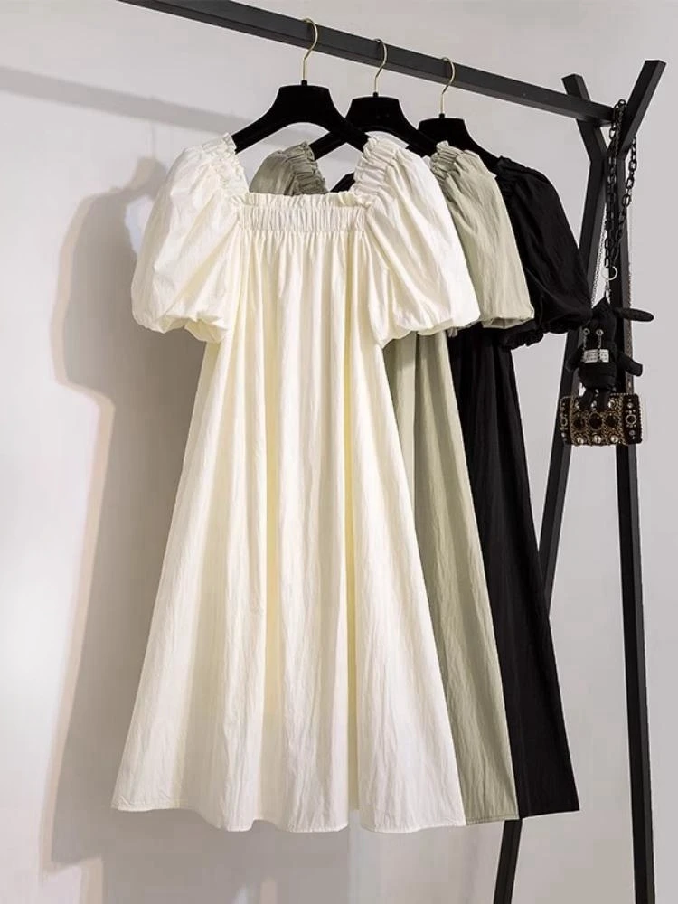 Summer New Style Women's Bubble Sleeve Dress Short Sleeve Square Collar Long Dress Slimming Belly Covering Soft Wind A-Line D...
Summer New Style Women's Bubble Sleeve Dress Short Sleeve Square Collar Long Dress Slimming Belly Covering Soft Wind A-Line D...