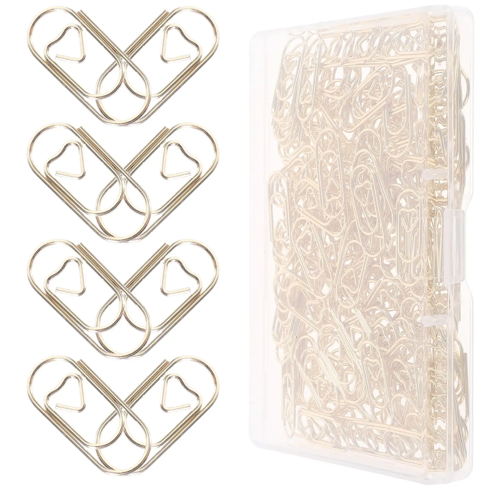 150pcs Heart-Shaped Creative Shaped Paper Clips Small Document Clamps for Paperwork Office Paper Clips Supplies Golden 20mm
150pcs Heart-Shaped Creative Shaped Paper Clips Small Document Clamps for Paperwork Office Paper Clips Supplies Golden 20mm