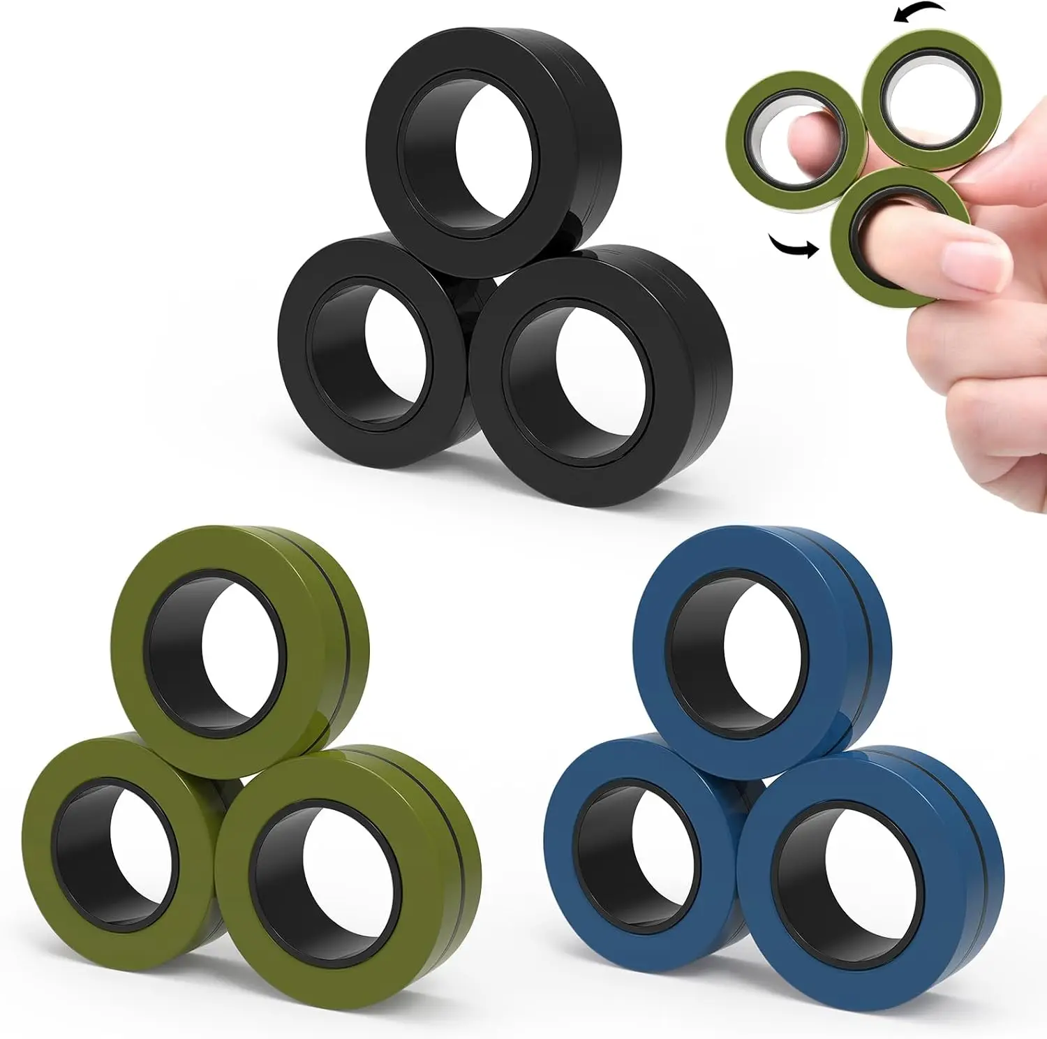 9 PCS Magnetic Fidget Rings Set - Stress Relief Toys for ADHD Anxiety, Cool Spinner Rings for Adults Teens Kids
9 PCS Magnetic Fidget Rings Set - Stress Relief Toys for ADHD Anxiety, Cool Spinner Rings for Adults Teens Kids