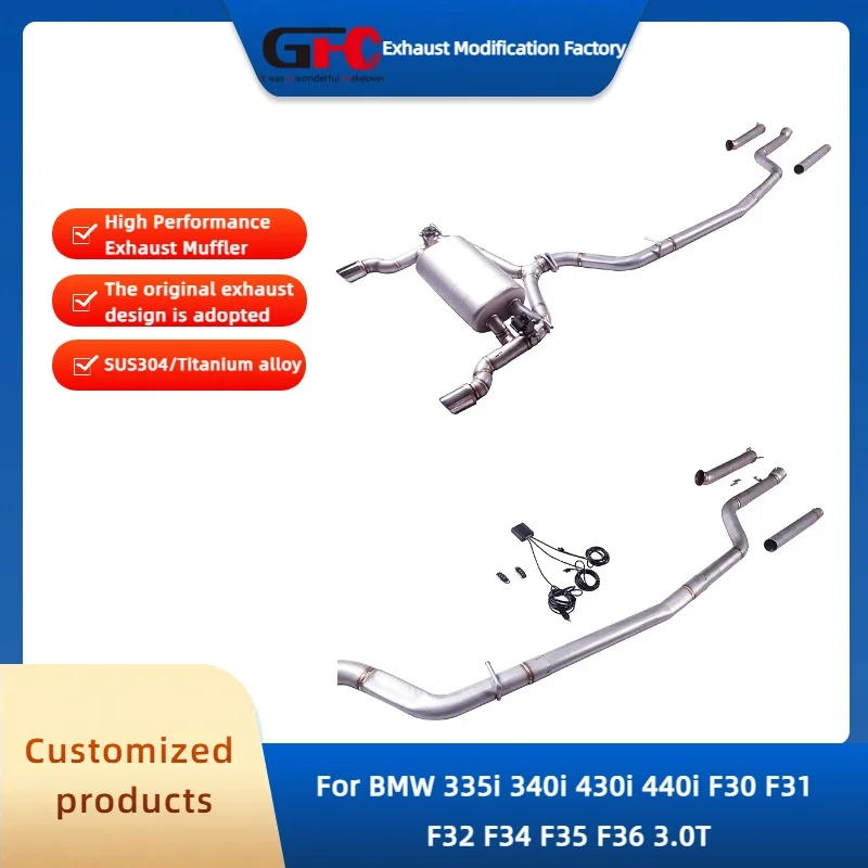 GFC SUS304 Catback High-Performance Electronic Valve Exhaust System for BMW 335i 340i 430i 440i F30 F31 F32 F34 F35 F36 3.0T
GFC SUS304 Catback High-Performance Electronic Valve Exhaust System for BMW 335i 340i 430i 440i F30 F31 F32 F34 F35 F36 3.0T