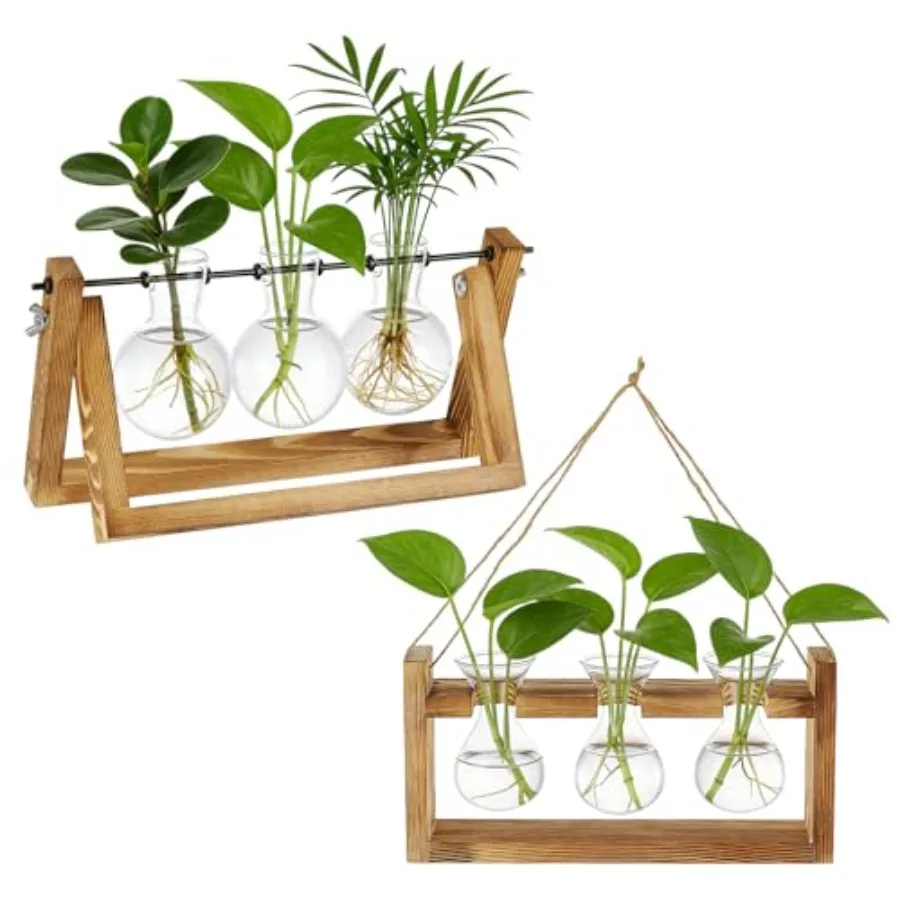 2 Sets Plant Terrarium Propagation Stations Hydroponics Planter Vase with Washing Brush Tabletop Planter with Retro Wooden Stan
2 Sets Plant Terrarium Propagation Stations Hydroponics Planter Vase with Washing Brush Tabletop Planter with Retro Wooden Stan