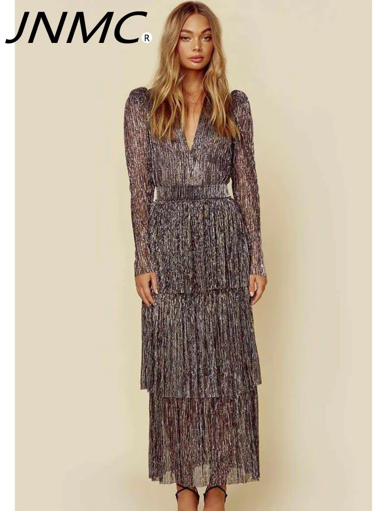 JNMC Fashionable Temperament Gray High Waisted V-neck Tassel Long Sleeved Dress For Women 2024 Spring Summer New Collection
JNMC Fashionable Temperament Gray High Waisted V-neck Tassel Long Sleeved Dress For Women 2024 Spring Summer New Collection