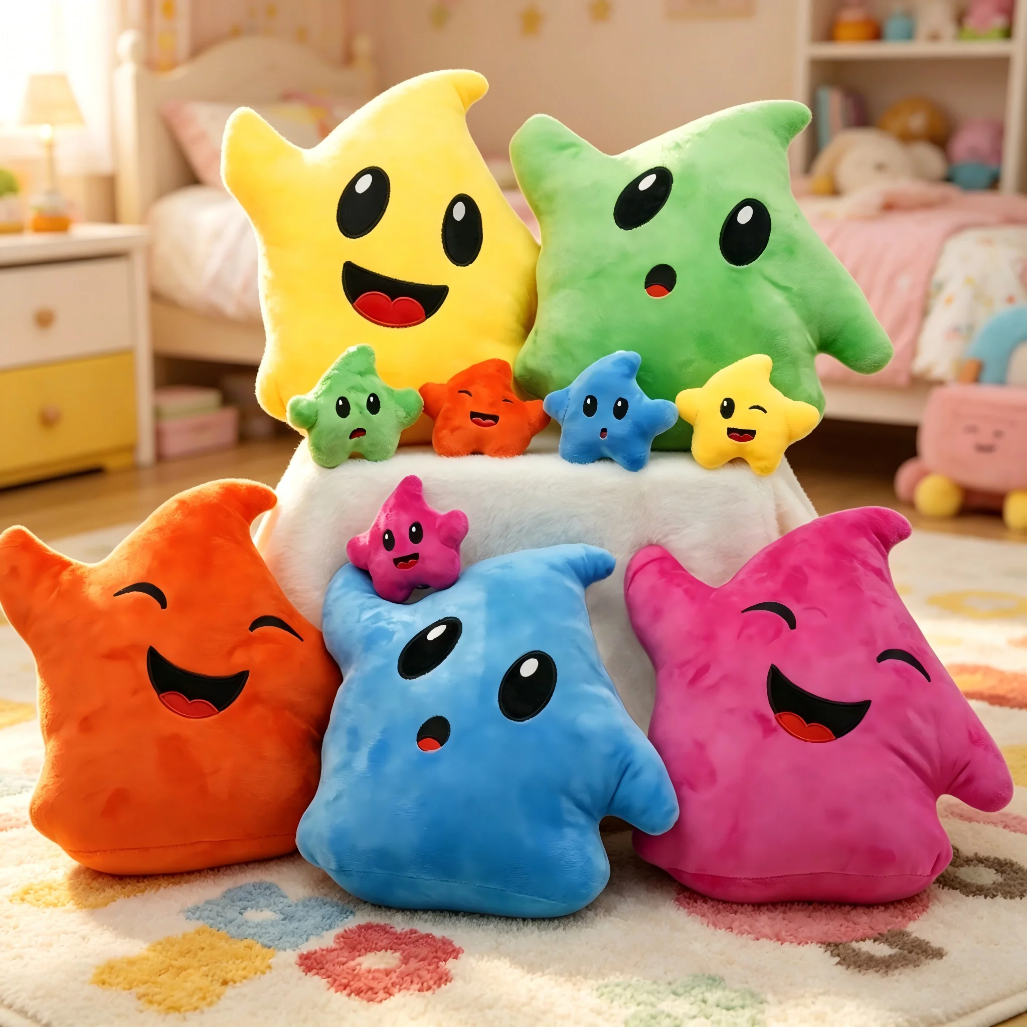 25CM Colorful Star Plush Doll Soft Stuffed Starfish Pillow Cute Cartoon Smile Face Cushion For Kids Room Decor Birthday Gift
25CM Colorful Star Plush Doll Soft Stuffed Starfish Pillow Cute Cartoon Smile Face Cushion For Kids Room Decor Birthday Gift