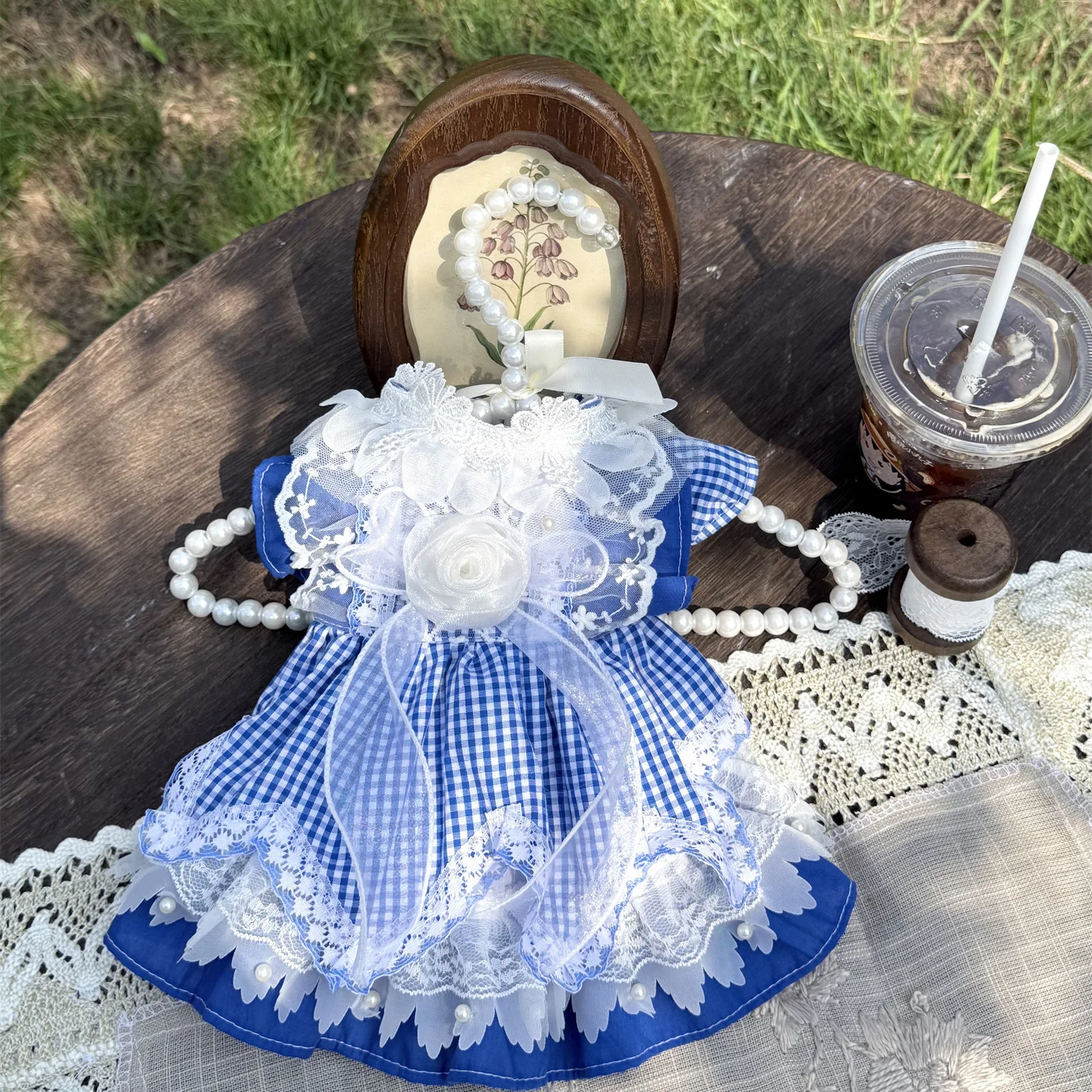 Handmade Blue Grid Cotton Puppy Dress with Cute Bow Flower Design Fashionable Princess Doggy Outfit for Small to Medium Dogs
Handmade Blue Grid Cotton Puppy Dress with Cute Bow Flower Design Fashionable Princess Doggy Outfit for Small to Medium Dogs