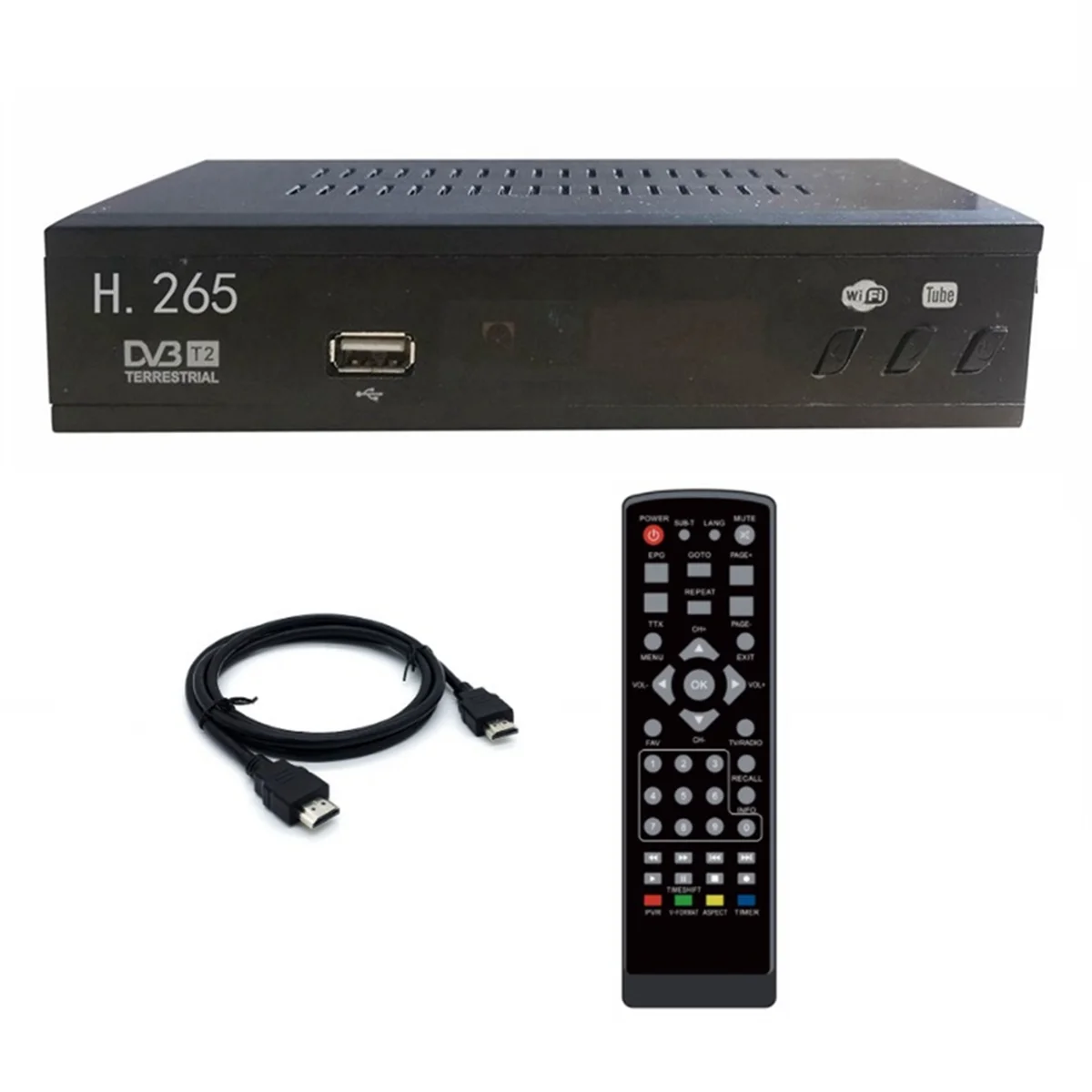 DVB T2 HEVC 265 Digital TV Tuner DVB-T2 H.265 1080P HD Decoder USB Terrestrial TV Receiver Set Top Box EU Plug
DVB T2 HEVC 265 Digital TV Tuner DVB-T2 H.265 1080P HD Decoder USB Terrestrial TV Receiver Set Top Box EU Plug