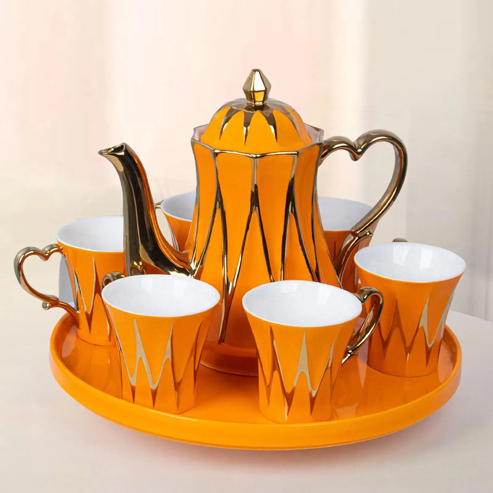 Porcelain Tea Set Modern Orange for Drinking Tea Latte Water 8Pcs/Set Tea Mugs for Living Room Wedding Tea Party Kitchen Home
Porcelain Tea Set Modern Orange for Drinking Tea Latte Water 8Pcs/Set Tea Mugs for Living Room Wedding Tea Party Kitchen Home