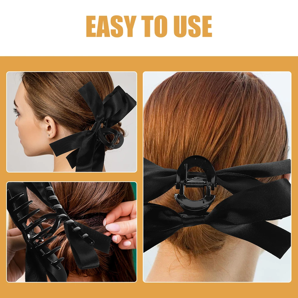 3 Pcs Black Bow Claw Clips Large Jaw Clips For Women Hold Hair While Washing Face Showering Resin Material Hair
3 Pcs Black Bow Claw Clips Large Jaw Clips For Women Hold Hair While Washing Face Showering Resin Material Hair