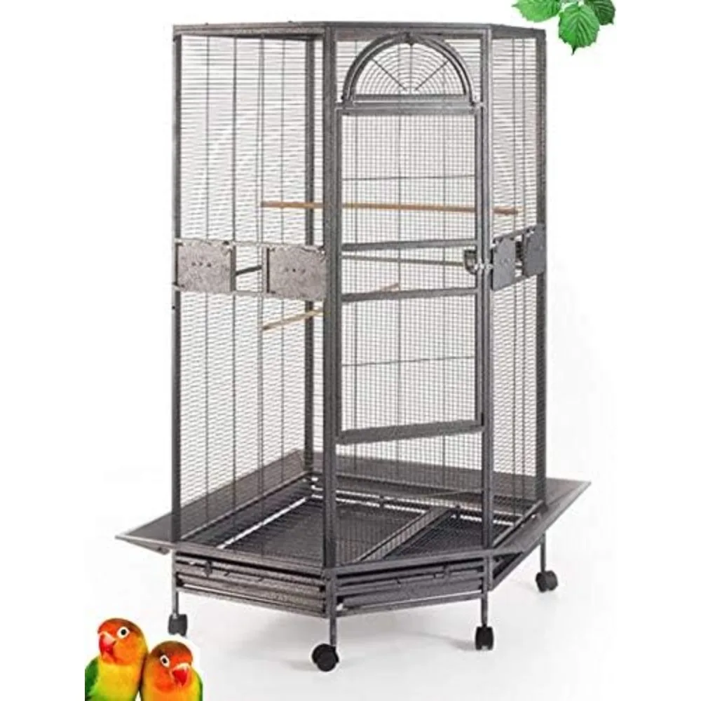 Extra Large Corner Flight Bird Cage for Cockatiel Aviary Canary Parakeet Budgies Parrot with Metal Seed Skirts
Extra Large Corner Flight Bird Cage for Cockatiel Aviary Canary Parakeet Budgies Parrot with Metal Seed Skirts