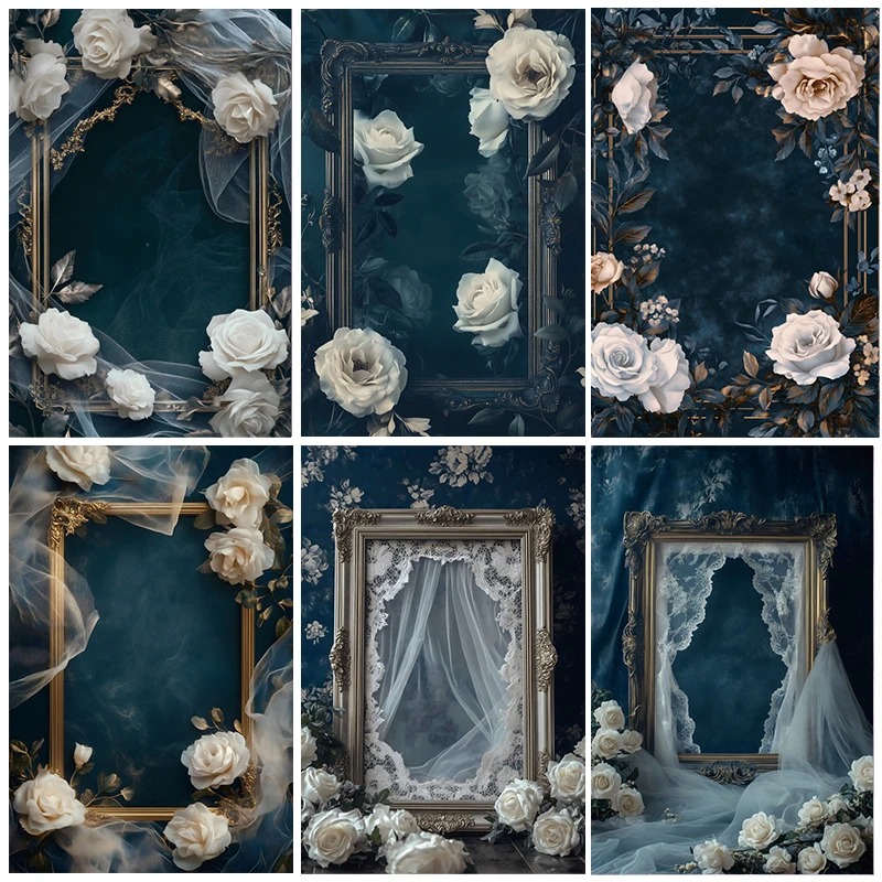 Vintage Picture Frame Flowers Photography Backdrop Elegant Floral White Rose Baby Shower Bride Portrait Photo Background Decor
Vintage Picture Frame Flowers Photography Backdrop Elegant Floral White Rose Baby Shower Bride Portrait Photo Background Decor