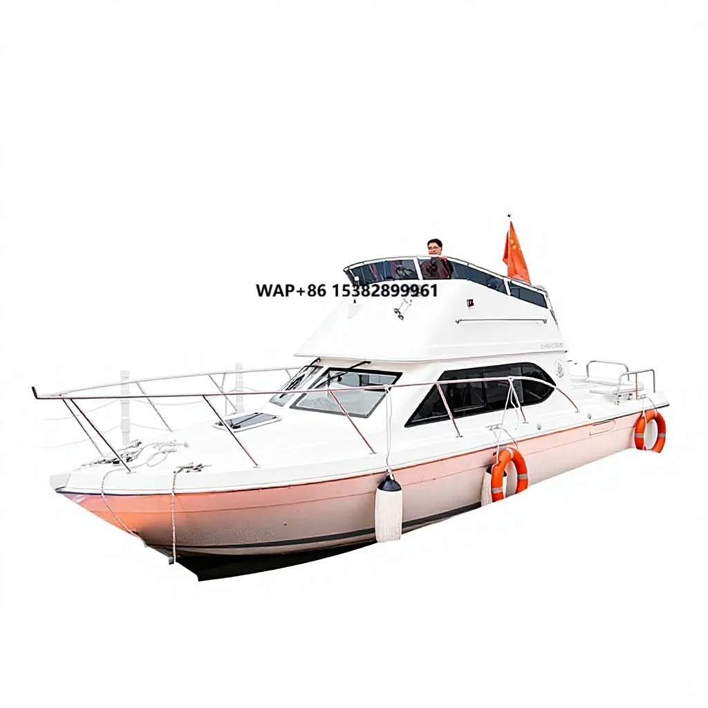 Factory Direct Glass Fiber Reinforced Plastic 8.2m Luxury Double Decker Flying Bridge Sailing Yacht Lithium-Powered Electric
Factory Direct Glass Fiber Reinforced Plastic 8.2m Luxury Double Decker Flying Bridge Sailing Yacht Lithium-Powered Electric