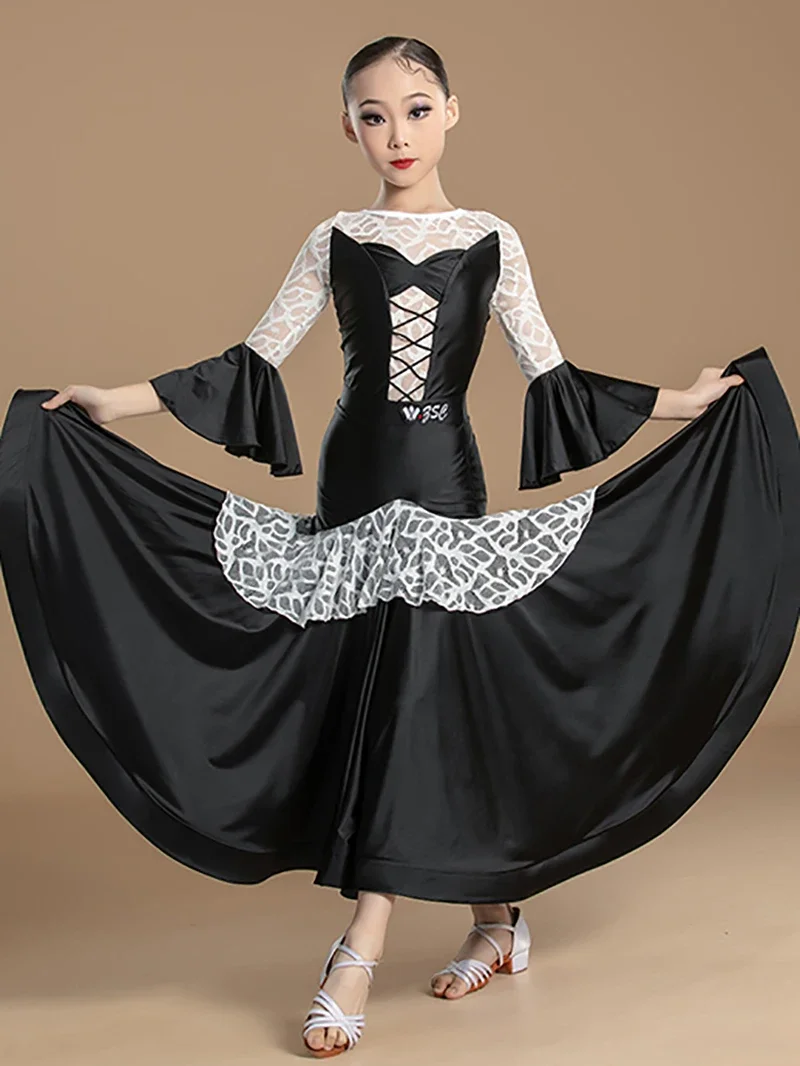 Kids Girls Modern Dance Children's Waltz Dance Bodysuit and Big Swing Skirt Competition Practice Performance Dancewear
Kids Girls Modern Dance Children's Waltz Dance Bodysuit and Big Swing Skirt Competition Practice Performance Dancewear