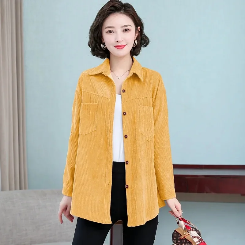 Korean Women Long Sleeved Corduroy Shirt Jacket Spring Autumn Ladies Fashion Cardigan Blouse Coat Female Leisure Tops Outwear
Korean Women Long Sleeved Corduroy Shirt Jacket Spring Autumn Ladies Fashion Cardigan Blouse Coat Female Leisure Tops Outwear 