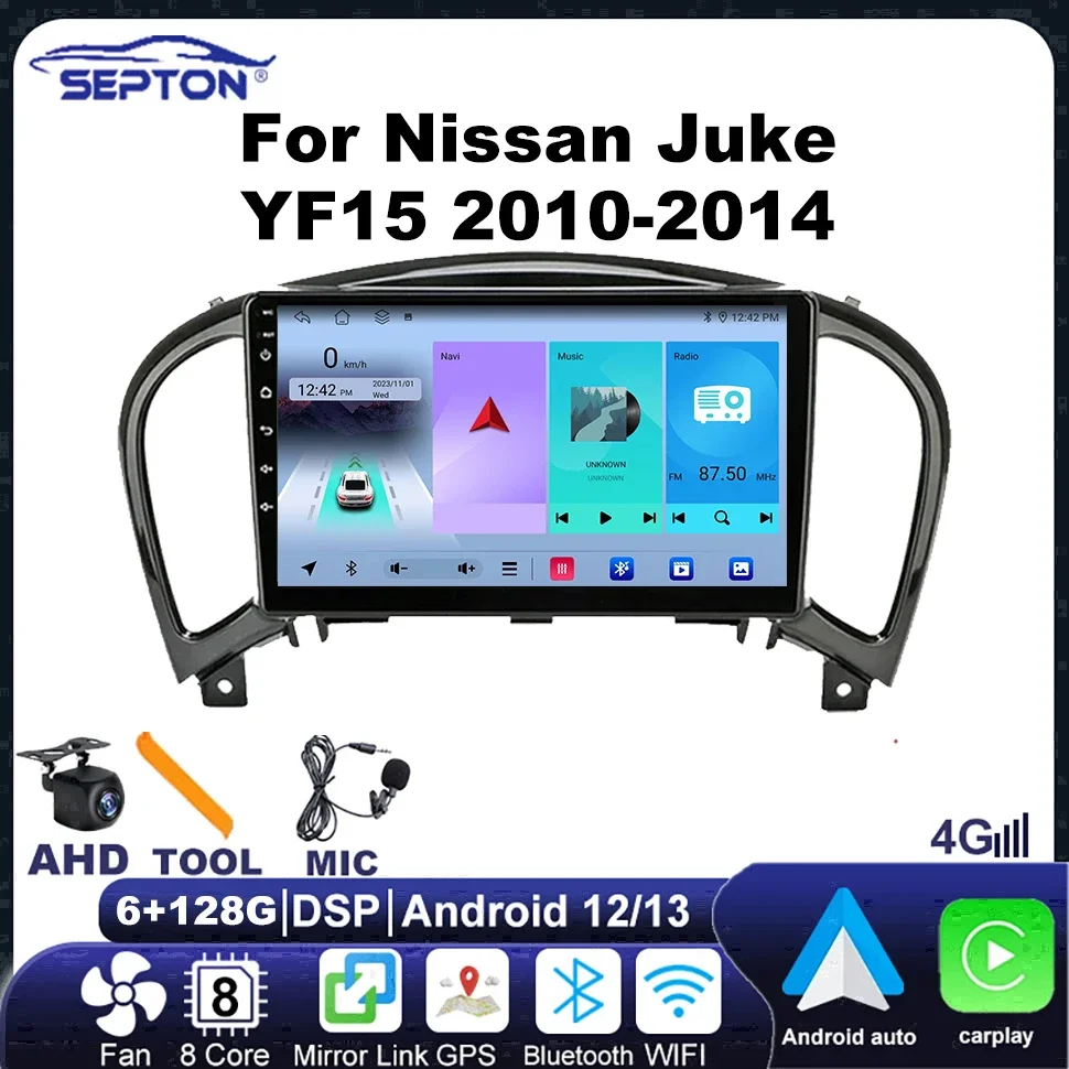SEPTON Android Car Radio 2 Din Head Unit for Nissan Juke YF15 2010-2014 Android Auto Carplay WIFI BT IPS Automotive Multimedia
SEPTON Android Car Radio 2 Din Head Unit for Nissan Juke YF15 2010-2014 Android Auto Carplay WIFI BT IPS Automotive Multimedia