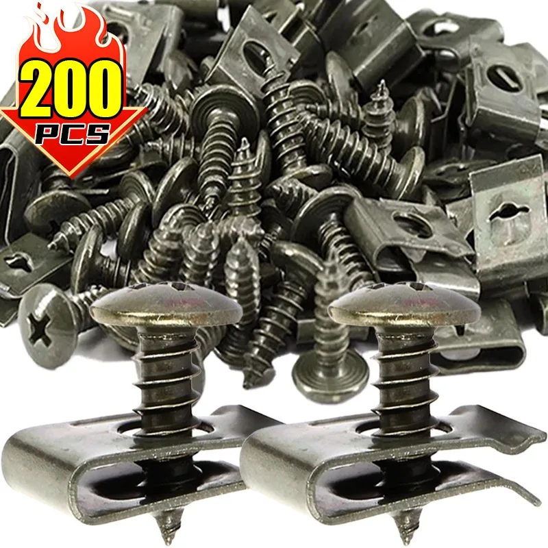 Car Fastener Clip U-Type Metal Screw Clips Tool for Motorcycle Engine Undertray Splash Shield Guard Bumper Screw Car Accessories
Car Fastener Clip U-Type Metal Screw Clips Tool for Motorcycle Engine Undertray Splash Shield Guard Bumper Screw Car Accessories