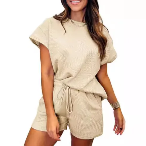 Summer New Women's Cotton Set Casual Loose Solid Color Two piece Set Round Neck Short sleeved Top and Shorts Two piece Set S-2XL
Summer New Women's Cotton Set Casual Loose Solid Color Two piece Set Round Neck Short sleeved Top and Shorts Two piece Set S-2XL