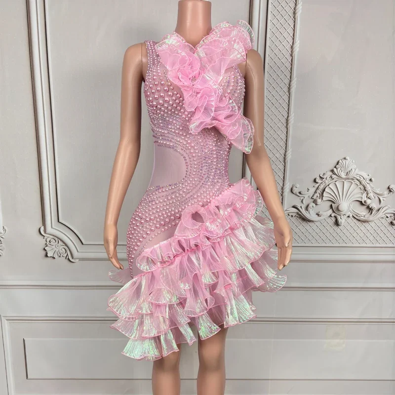 Pink Rhinestones Pearls Cake Dress Women Celebrate Evening Dresses Bar Dj Ds Party Costume Festival Outfit Clubwear
Pink Rhinestones Pearls Cake Dress Women Celebrate Evening Dresses Bar Dj Ds Party Costume Festival Outfit Clubwear