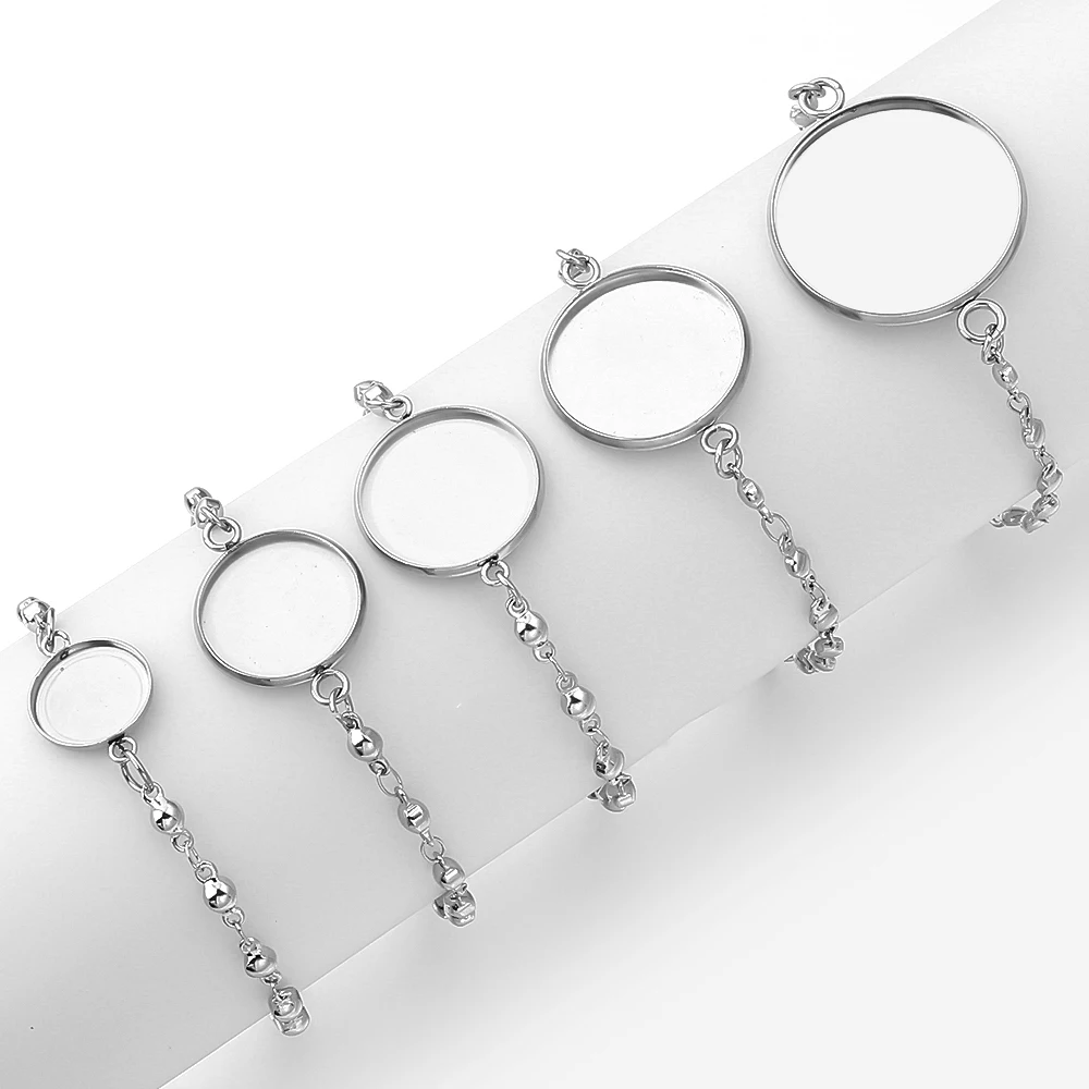 2/5pcs Stainless Steel Chain Bracelet Base Blanks Fit 12-25mm Cabochon Bracelets Setting Blanks DIY Jewelry Making Accessories
2/5pcs Stainless Steel Chain Bracelet Base Blanks Fit 12-25mm Cabochon Bracelets Setting Blanks DIY Jewelry Making Accessories
