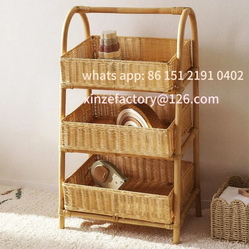 Customizable Floor-to-ceiling rattan storage rack Hand-woven three-layer storage basket
Customizable Floor-to-ceiling rattan storage rack Hand-woven three-layer storage basket