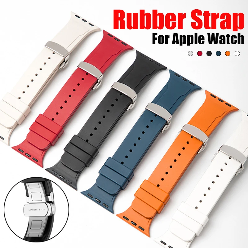 Rubber Strap For Apple Watch Ultra 2 49mm High Quality Replacement Wristband For iWatch 10 9 8 7 6 46mm 45mm 41mm 44mm 42mm 40mm
Rubber Strap For Apple Watch Ultra 2 49mm High Quality Replacement Wristband For iWatch 10 9 8 7 6 46mm 45mm 41mm 44mm 42mm 40mm