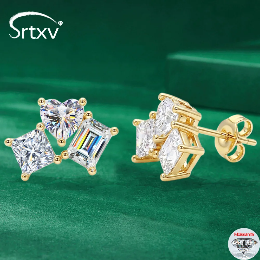 Full D VVS Moissanite Stud Earrings for Women Girls 3 Gems Dainty Wedding Jewelry Lab Diamond S925 Sterling Silver Ear Stud Gift
Full D VVS Moissanite Stud Earrings for Women Girls 3 Gems Dainty Wedding Jewelry Lab Diamond S925 Sterling Silver Ear Stud Gift