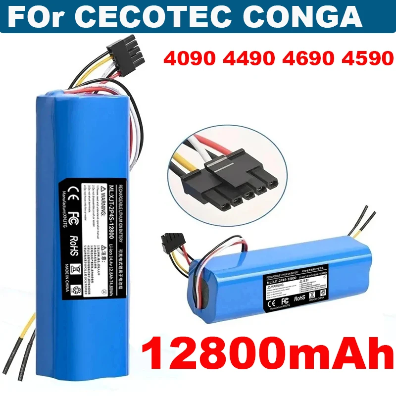 Replacement Battery Compatible for CECOTEC Conga 4090 4490 4590 4690 Robot Vacuum Cleaner Accessories Spare 14.8V 12800mAh
Replacement Battery Compatible for CECOTEC Conga 4090 4490 4590 4690 Robot Vacuum Cleaner Accessories Spare 14.8V 12800mAh