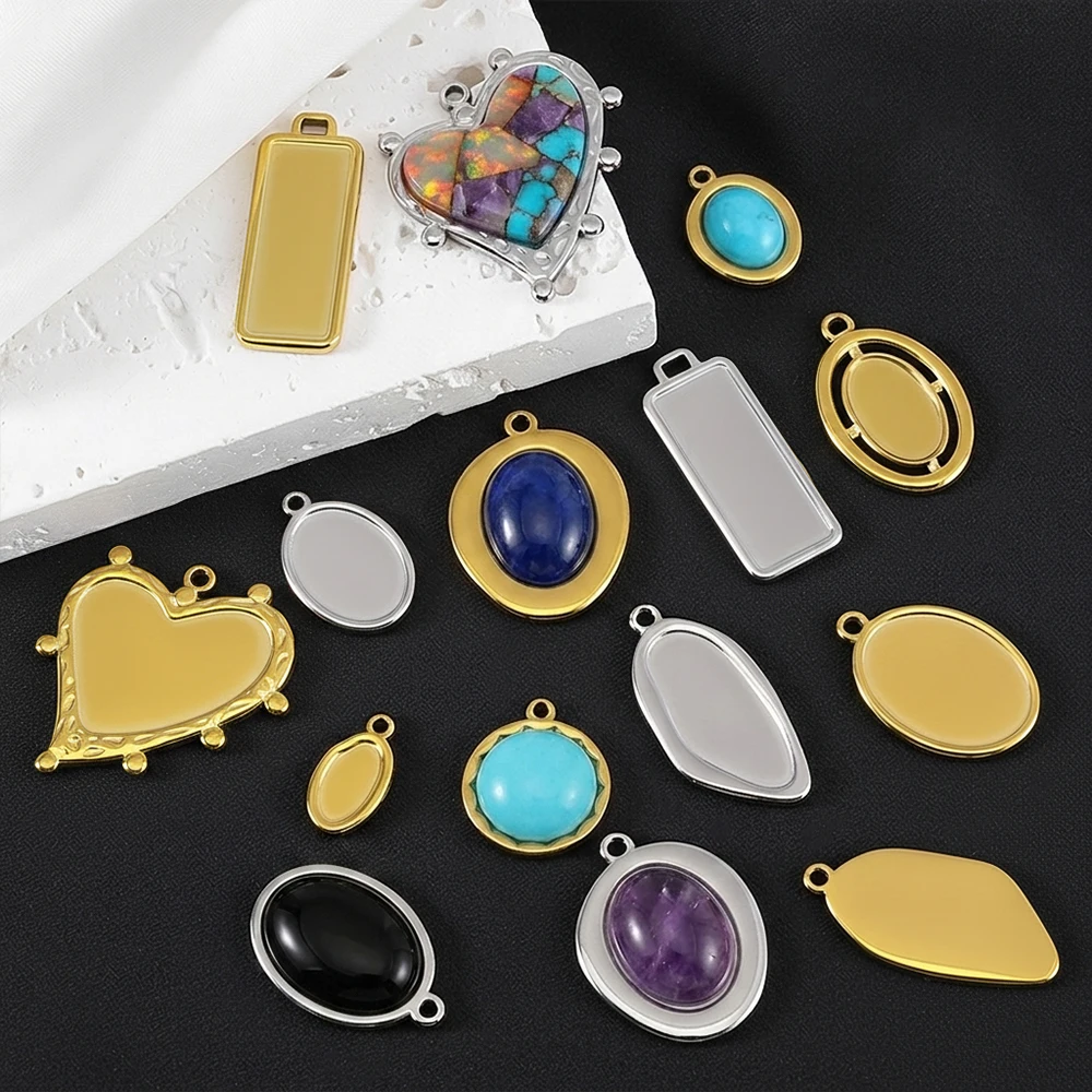 5pcs/lot Stainless Steel Geometry Oval Frames Blank Bezel DIY Earring Geometric Heart Pendant Base Charm Necklace Jewelry Making
5pcs/lot Stainless Steel Geometry Oval Frames Blank Bezel DIY Earring Geometric Heart Pendant Base Charm Necklace Jewelry Making